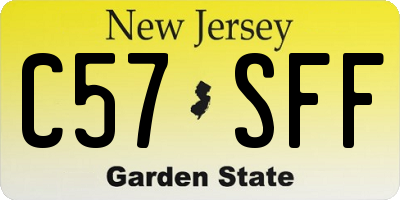 NJ license plate C57SFF