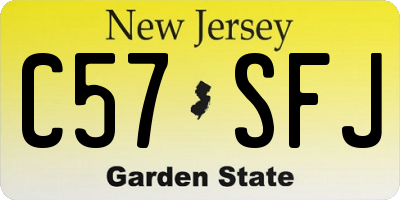 NJ license plate C57SFJ