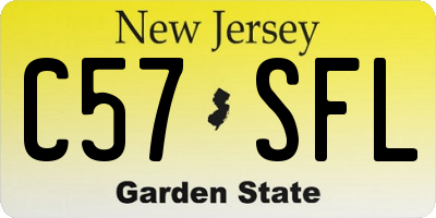 NJ license plate C57SFL