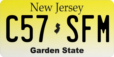 NJ license plate C57SFM