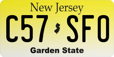 NJ license plate C57SFO