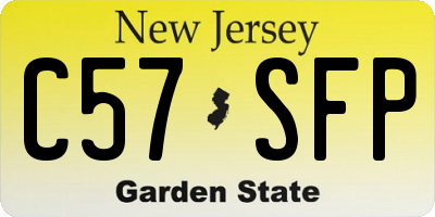 NJ license plate C57SFP