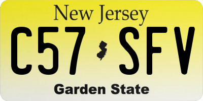 NJ license plate C57SFV