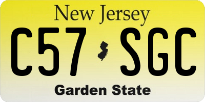 NJ license plate C57SGC