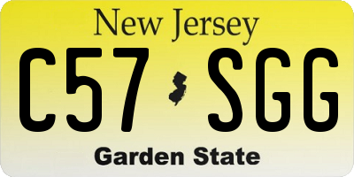 NJ license plate C57SGG