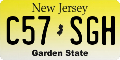 NJ license plate C57SGH