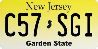 NJ license plate C57SGI