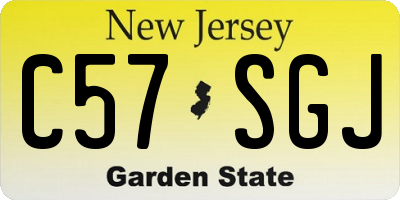 NJ license plate C57SGJ