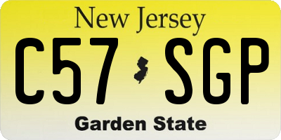 NJ license plate C57SGP