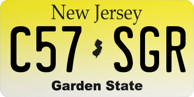 NJ license plate C57SGR
