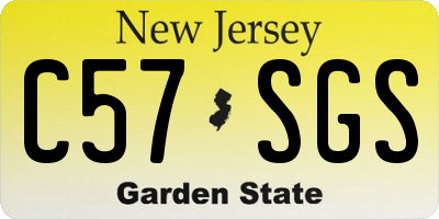 NJ license plate C57SGS