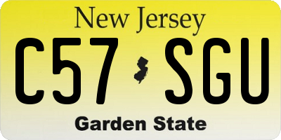 NJ license plate C57SGU