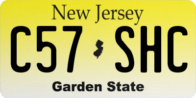 NJ license plate C57SHC