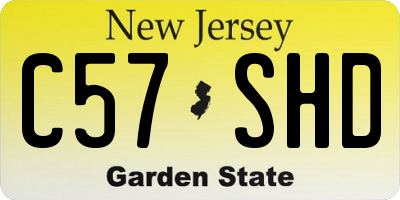 NJ license plate C57SHD