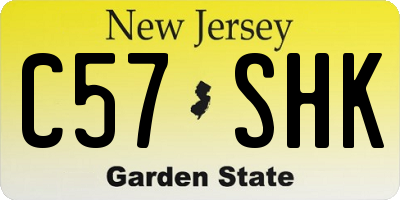 NJ license plate C57SHK