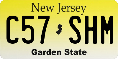 NJ license plate C57SHM