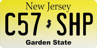 NJ license plate C57SHP