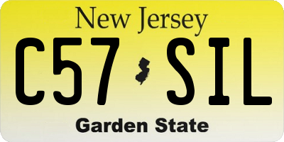 NJ license plate C57SIL