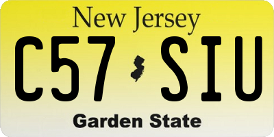 NJ license plate C57SIU
