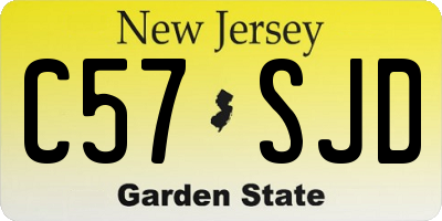 NJ license plate C57SJD