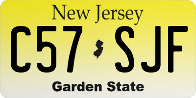 NJ license plate C57SJF