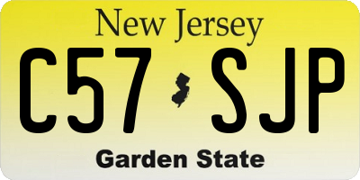 NJ license plate C57SJP