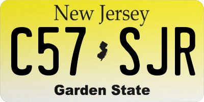 NJ license plate C57SJR