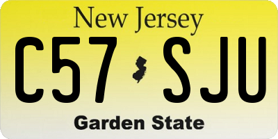 NJ license plate C57SJU