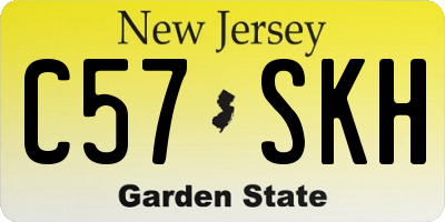 NJ license plate C57SKH