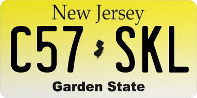 NJ license plate C57SKL