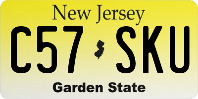 NJ license plate C57SKU