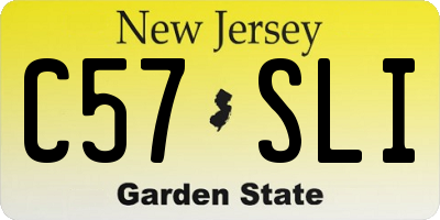 NJ license plate C57SLI