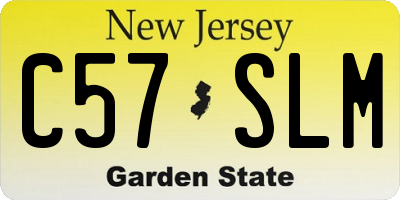NJ license plate C57SLM