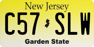 NJ license plate C57SLW