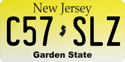 NJ license plate C57SLZ