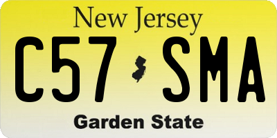 NJ license plate C57SMA