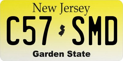 NJ license plate C57SMD