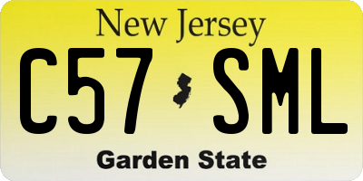 NJ license plate C57SML