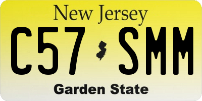 NJ license plate C57SMM