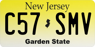 NJ license plate C57SMV