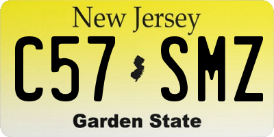 NJ license plate C57SMZ