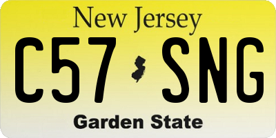 NJ license plate C57SNG