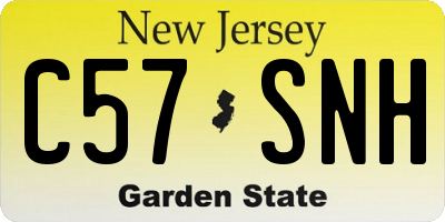 NJ license plate C57SNH