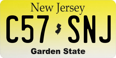 NJ license plate C57SNJ