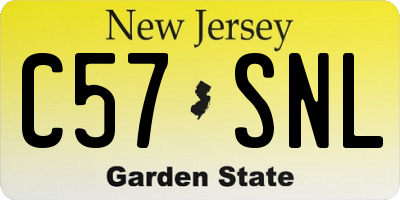 NJ license plate C57SNL