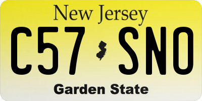 NJ license plate C57SNO