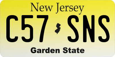 NJ license plate C57SNS
