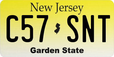 NJ license plate C57SNT