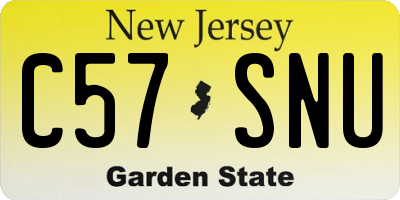 NJ license plate C57SNU