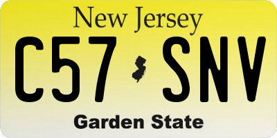 NJ license plate C57SNV